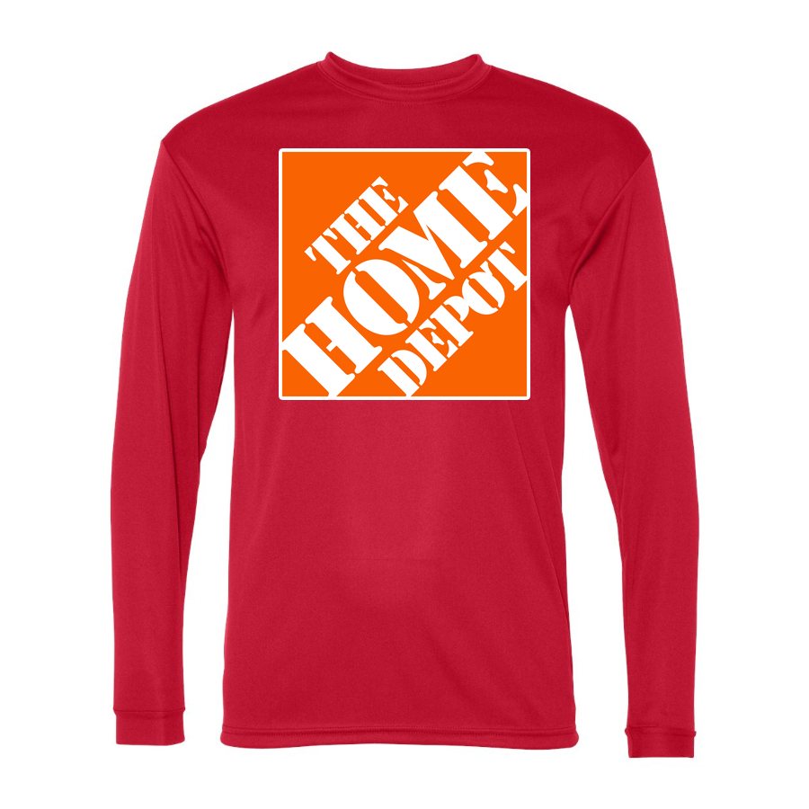 Men's The Home Depot Polyester Long Sleeve T-Shirt - Red