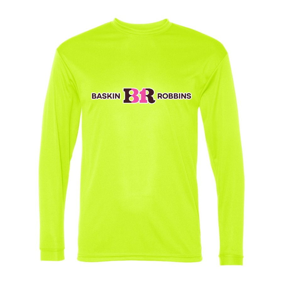 Men's Baskin-Robbins Polyester Long Sleeve T-Shirt - Safety Yellow