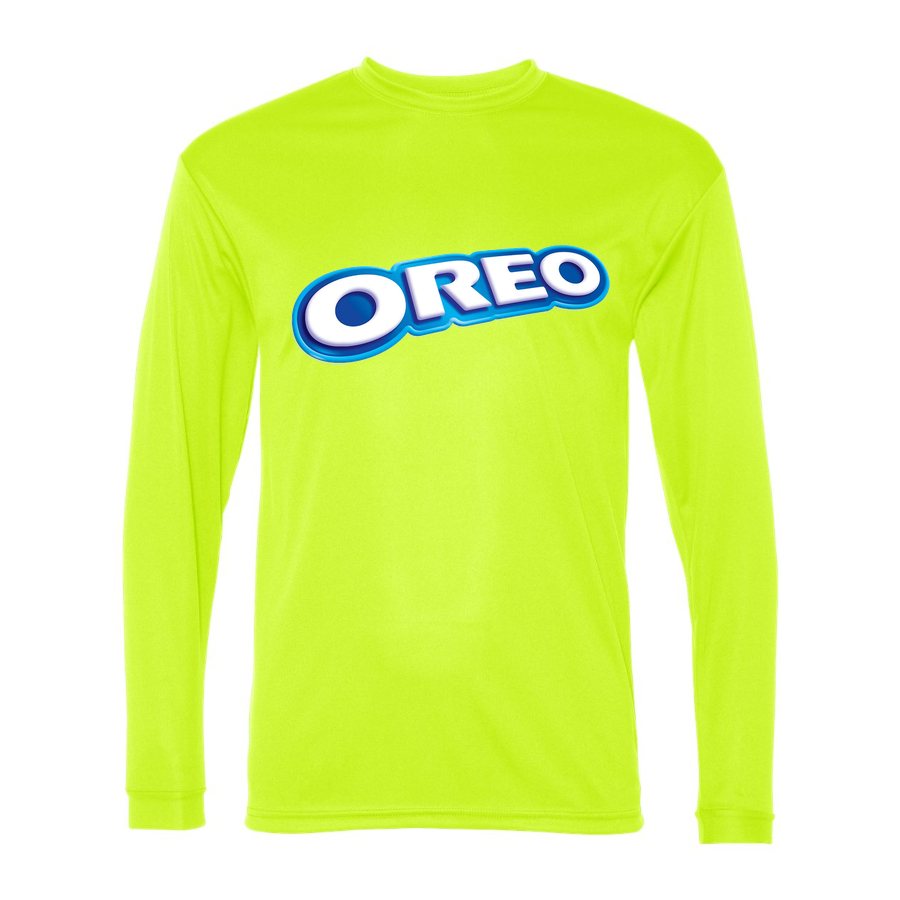 Men's Oreo food Polyester Long Sleeve T-Shirt - Safety Yellow