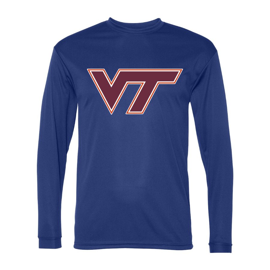 Men's Virginia Tech Hokies Polyester Long Sleeve T-Shirt - Royal Blue