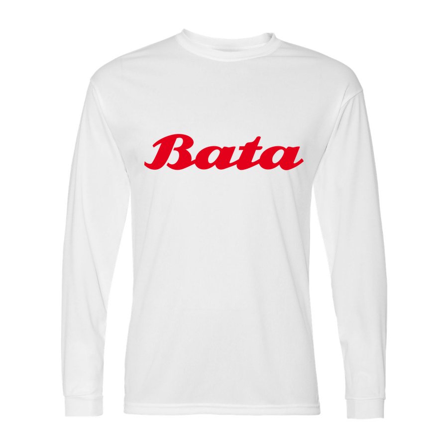 Men's Bata Polyester Long Sleeve T-Shirt - White
