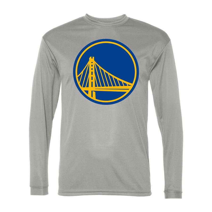 Men's Golden State Warriors Polyester Long Sleeve T-Shirt - Silver