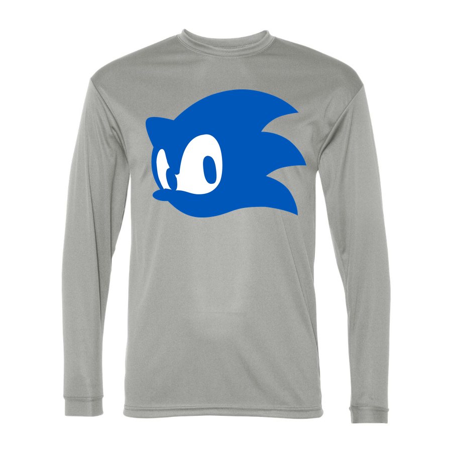Men's Sonic Polyester Long Sleeve T-Shirt - Silver