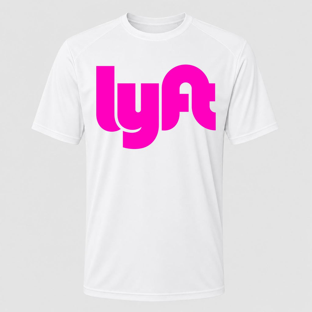 Men's Lyft Pink Performance T-Shirt - White