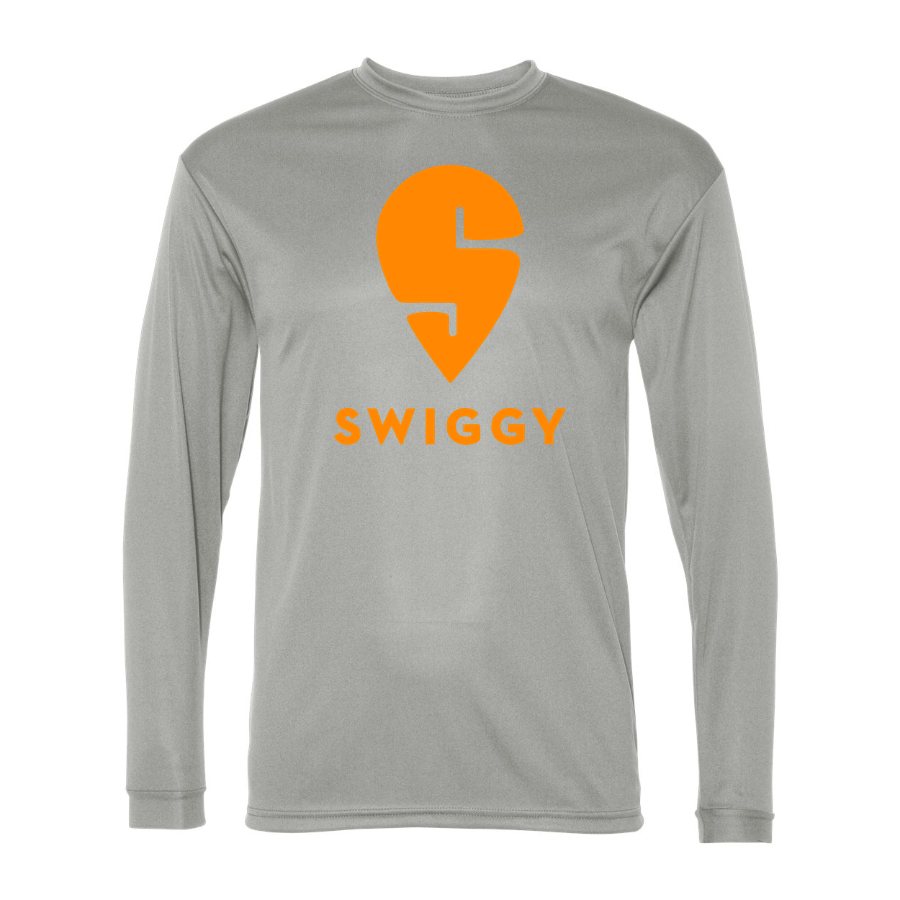 Men's Swiggy Polyester Long Sleeve T-Shirt - Silver