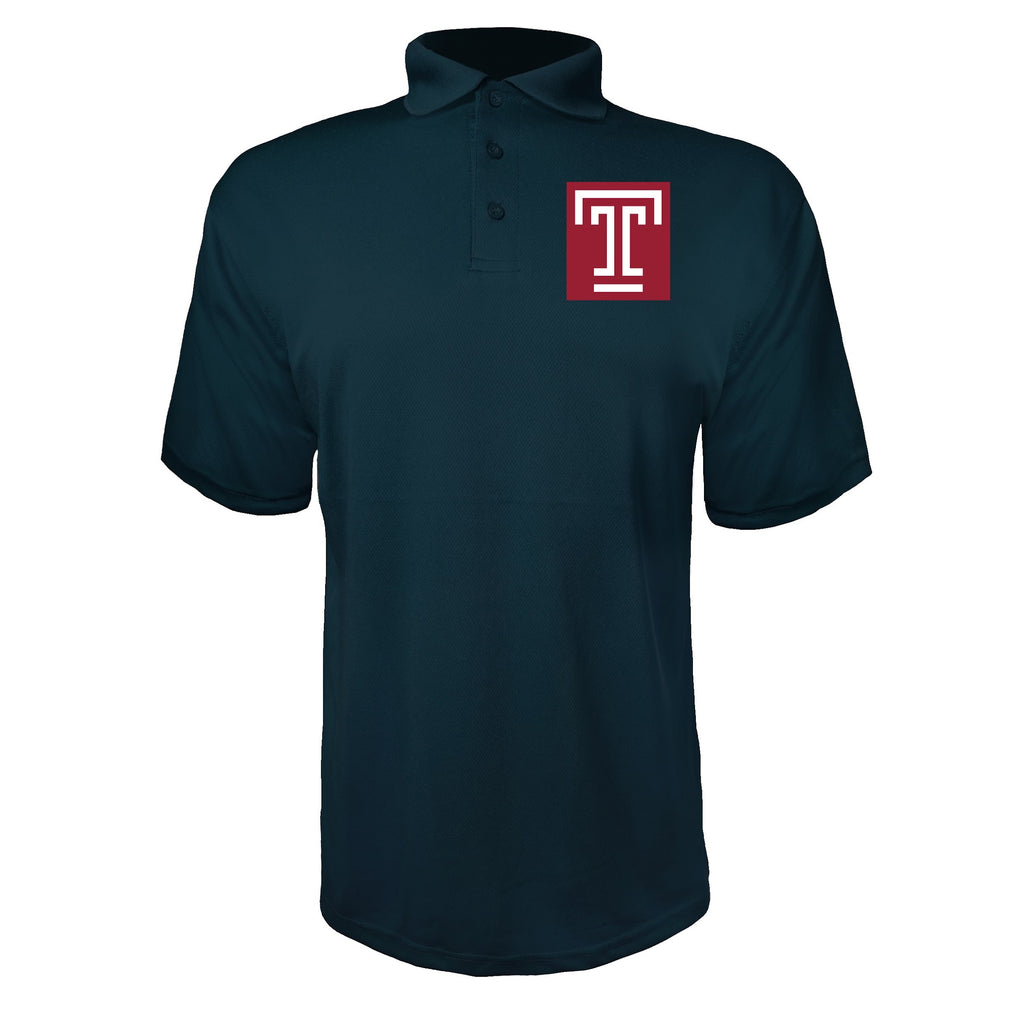 Temple Owls Navy polyester polo