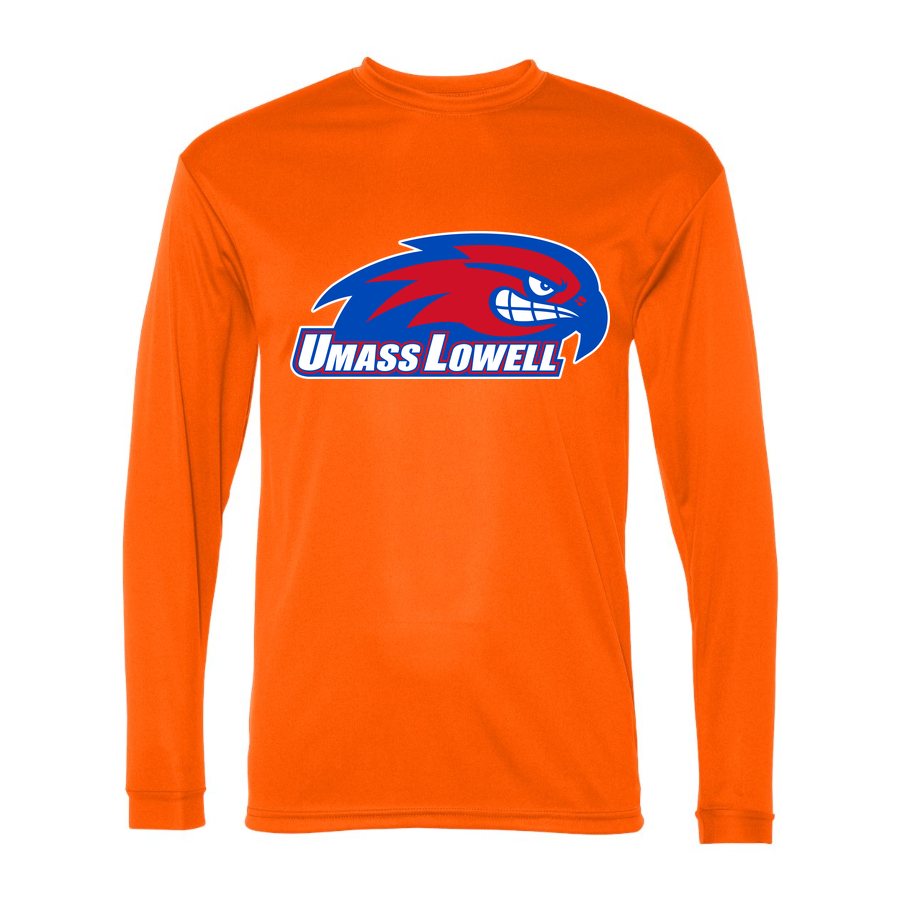 Men's UMass Lowell River Hawks Polyester Long Sleeve T-Shirt - Safety Orange