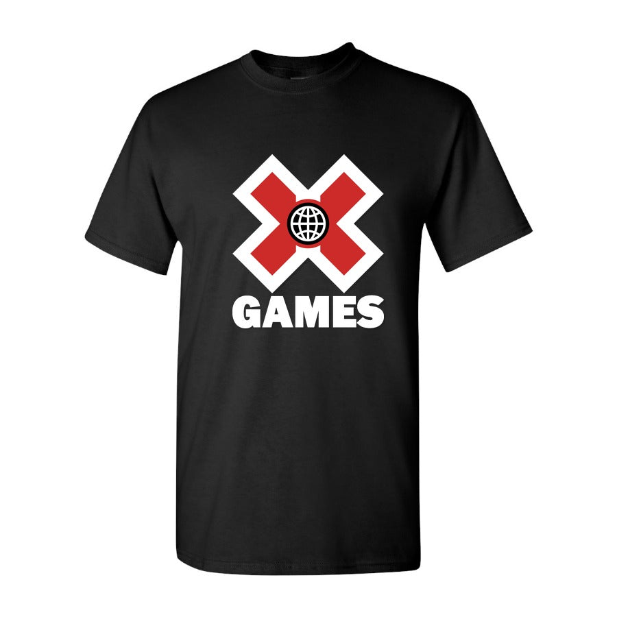 Men's X Games logo.white Cotton T-Shirt - Black