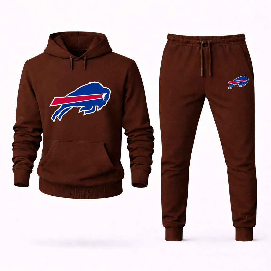 Buffalo Bills Hoodie and Joggers Set - Brown