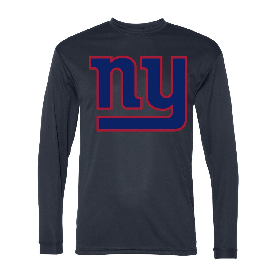 Men's New York Giants Polyester Long Sleeve T-Shirt - Navy
