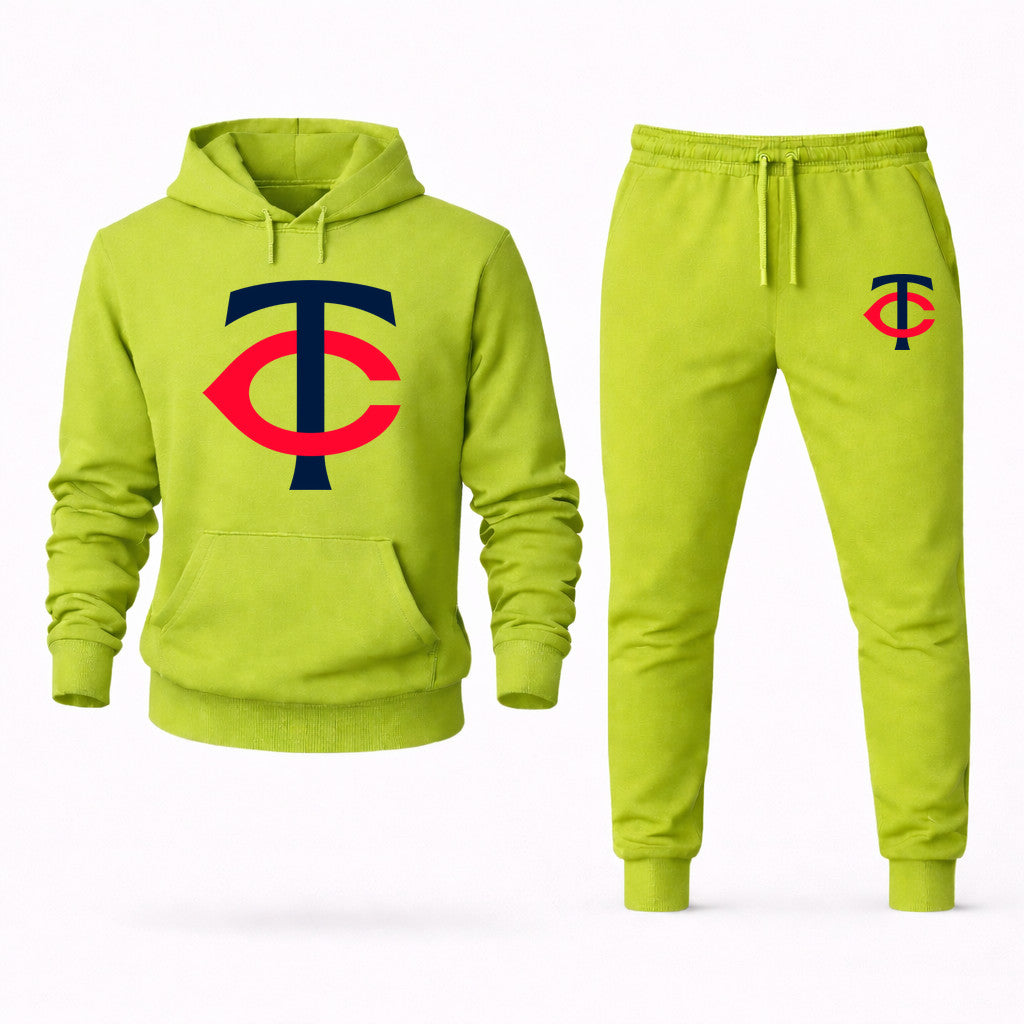 Minnesota Twins Hoodie and Joggers Set - Lime Green