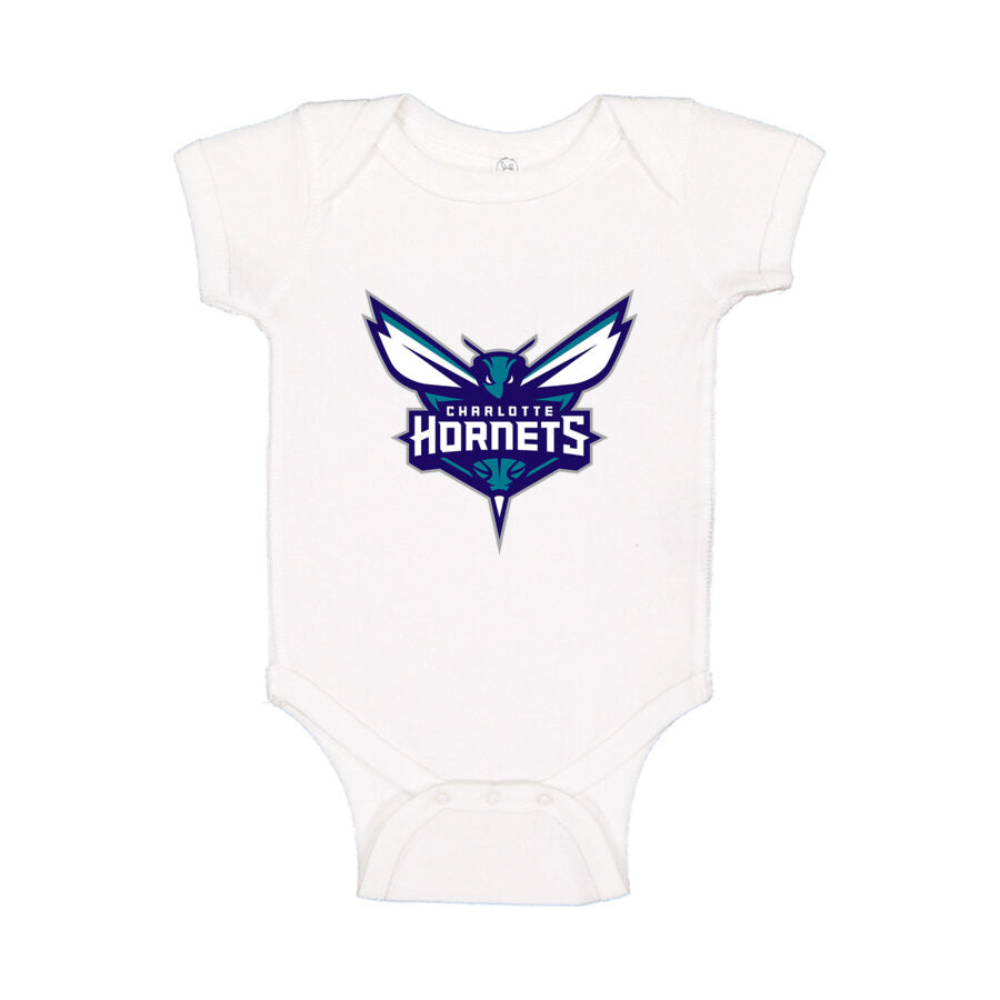 Charlotte Hornets Baby Romper Onesie - White