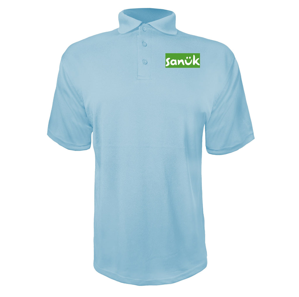 Sanuk men's polyester polo in Sky Blue