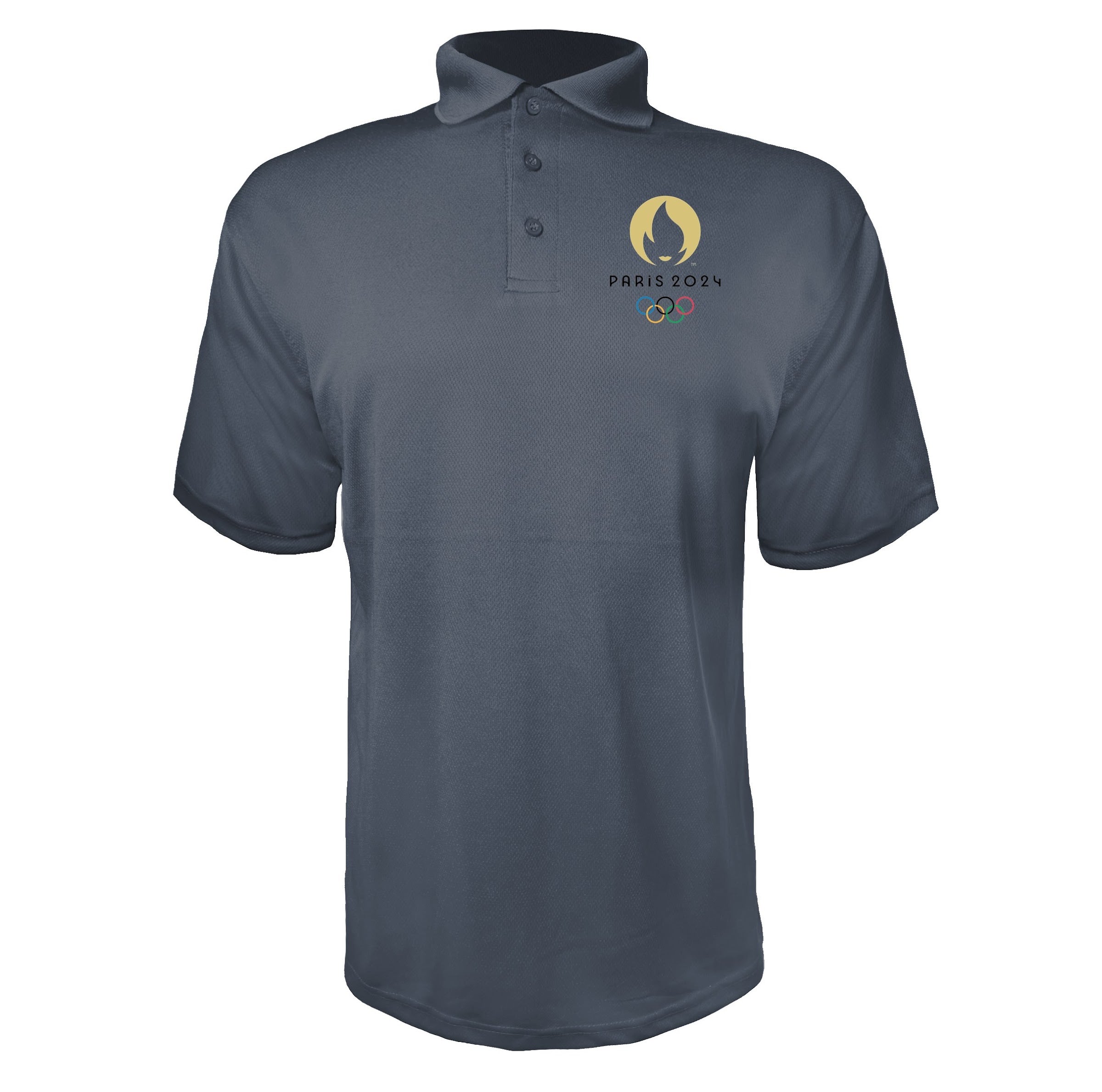 Olympics 2024 Paris Black Charcoal polyester polo