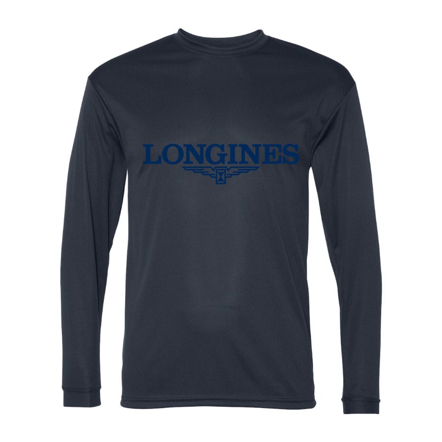 Men's Longines Polyester Long Sleeve T-Shirt - Navy