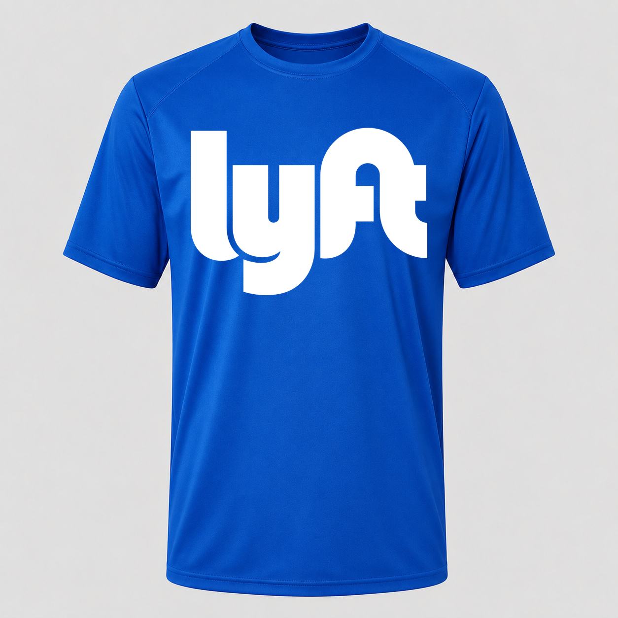 Men's Lyft White Performance T-Shirt - Royal Blue