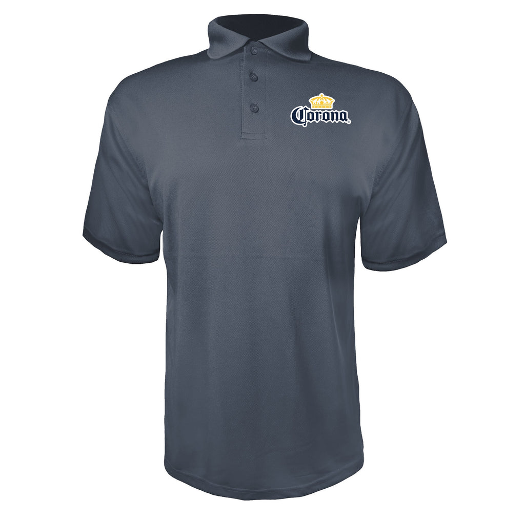 Corona men's polyester polo in Charcoal