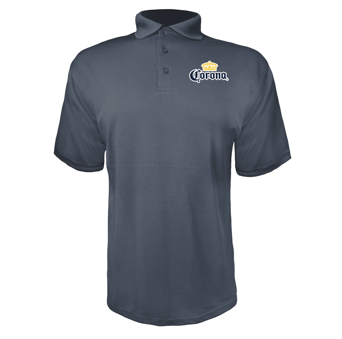 Corona men's polyester polo in Charcoal