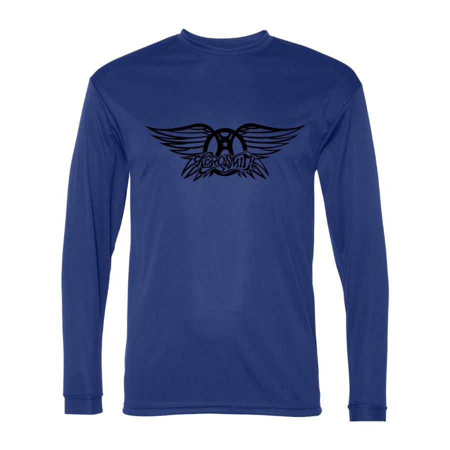 Men's Aerosmith Polyester Long Sleeve T-Shirt - Royal Blue