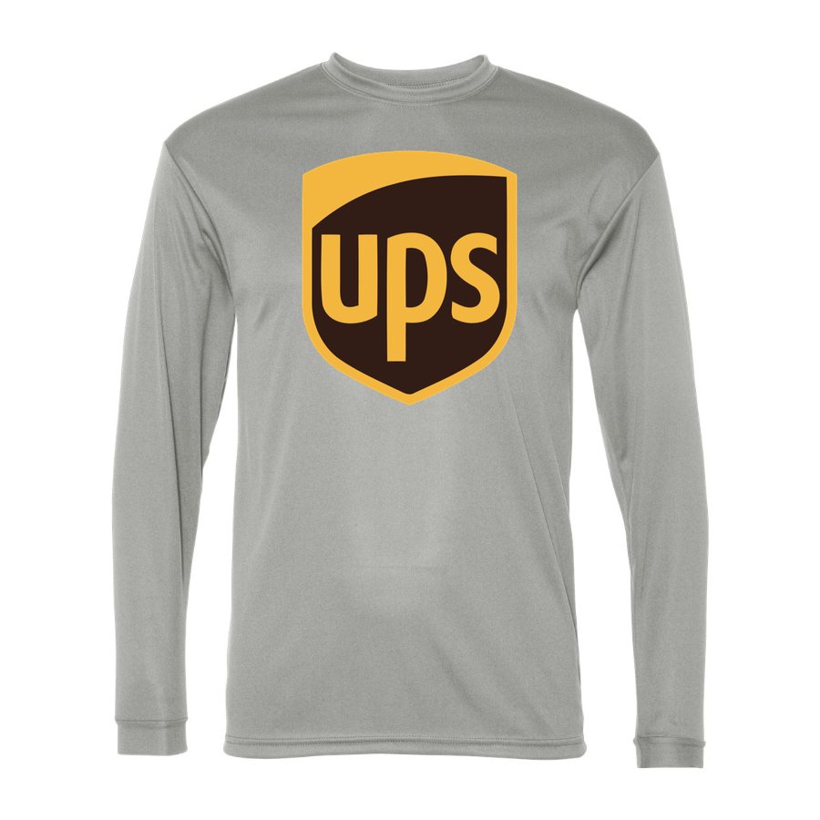 Men's UPS Polyester Long Sleeve T-Shirt - Silver