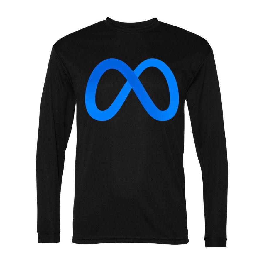 Men's Meta Polyester Long Sleeve T-Shirt - Black