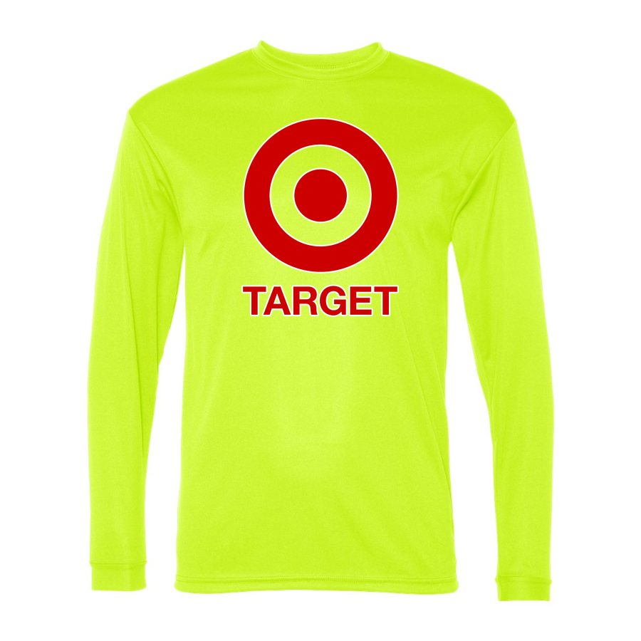 Men's Target Polyester Long Sleeve T-Shirt - Safety Yellow