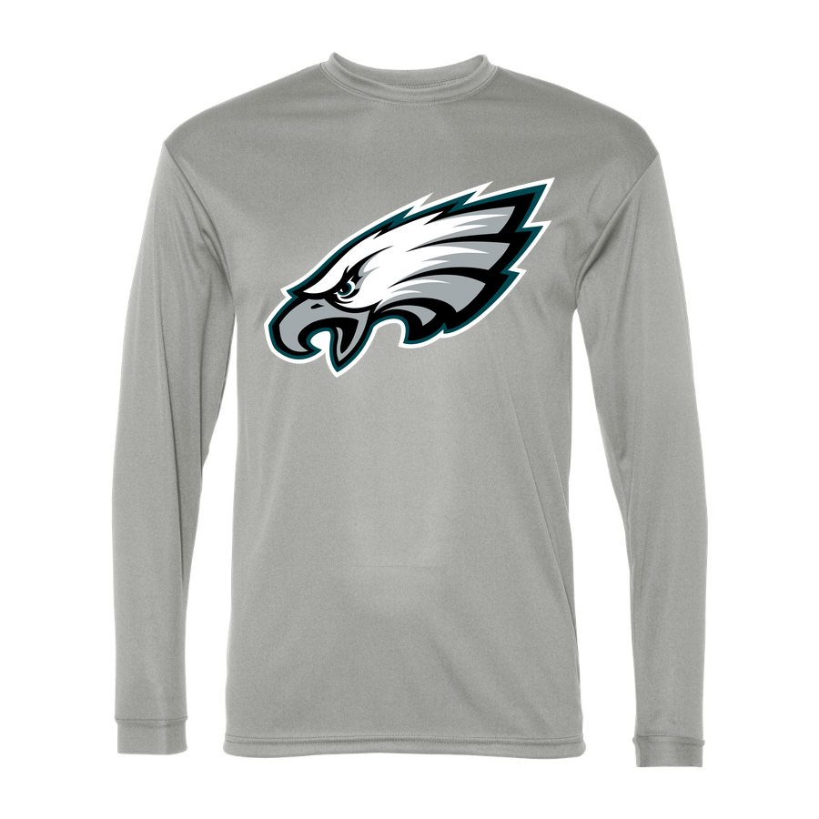 Men's Philadelphia Eagles Polyester Long Sleeve T-Shirt - Silver