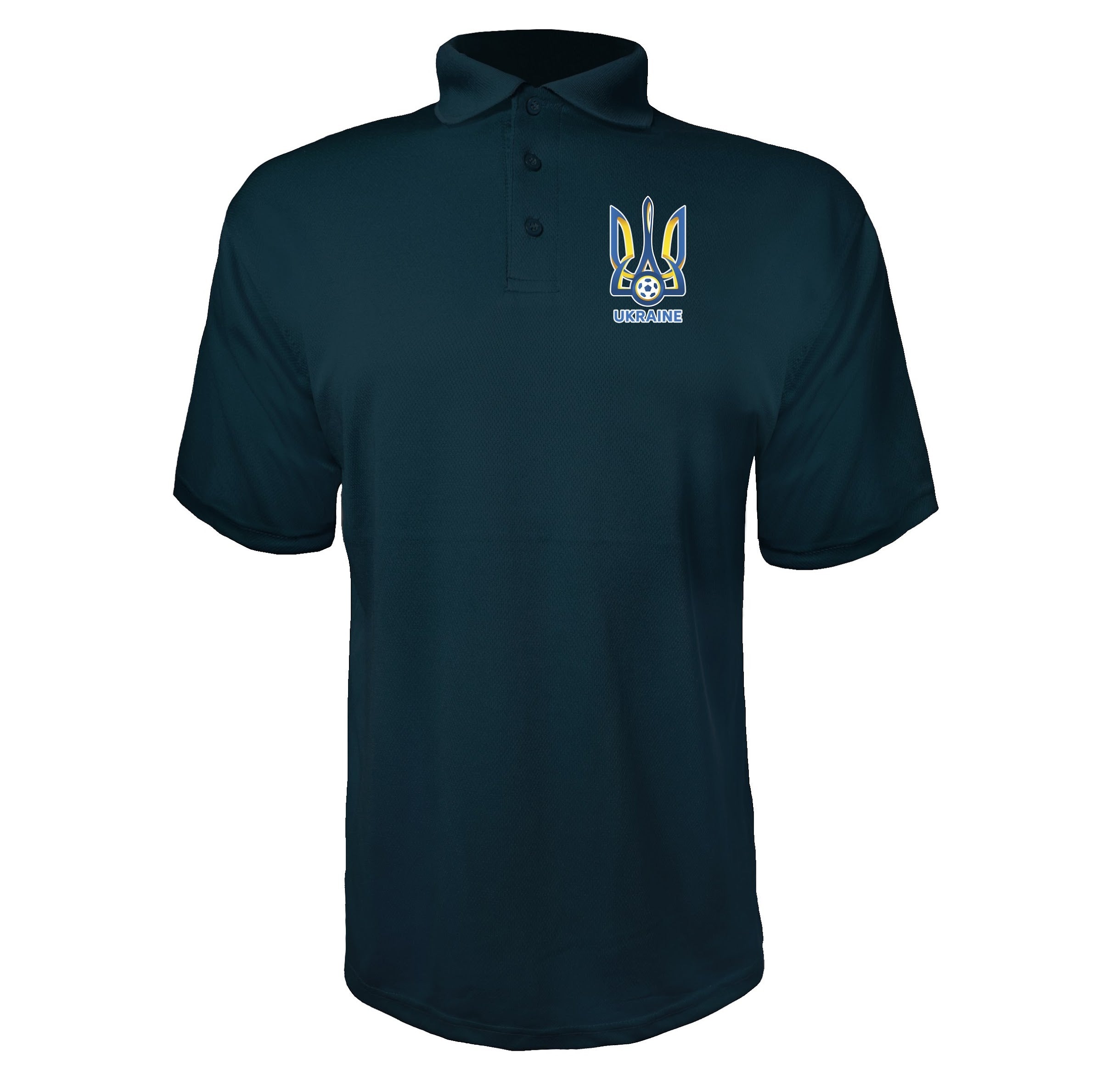Ukraine National Football Soccer Team Navy polyester polo