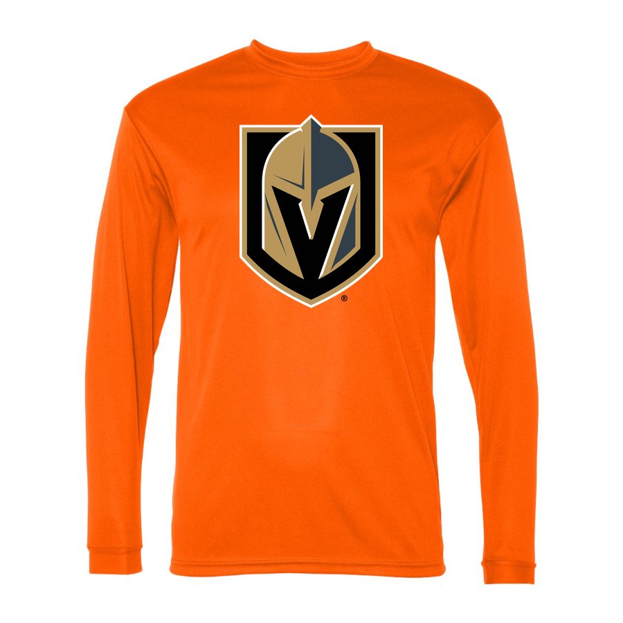 Men's Vegas Golden Knights Polyester Long Sleeve T-Shirt - Safety Orange