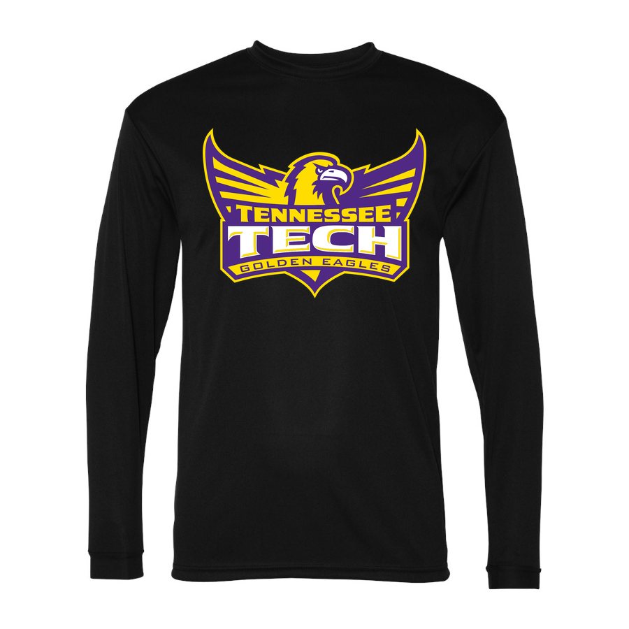 Men's Tennessee Tech Golden Eagles Polyester Long Sleeve T-Shirt - Black