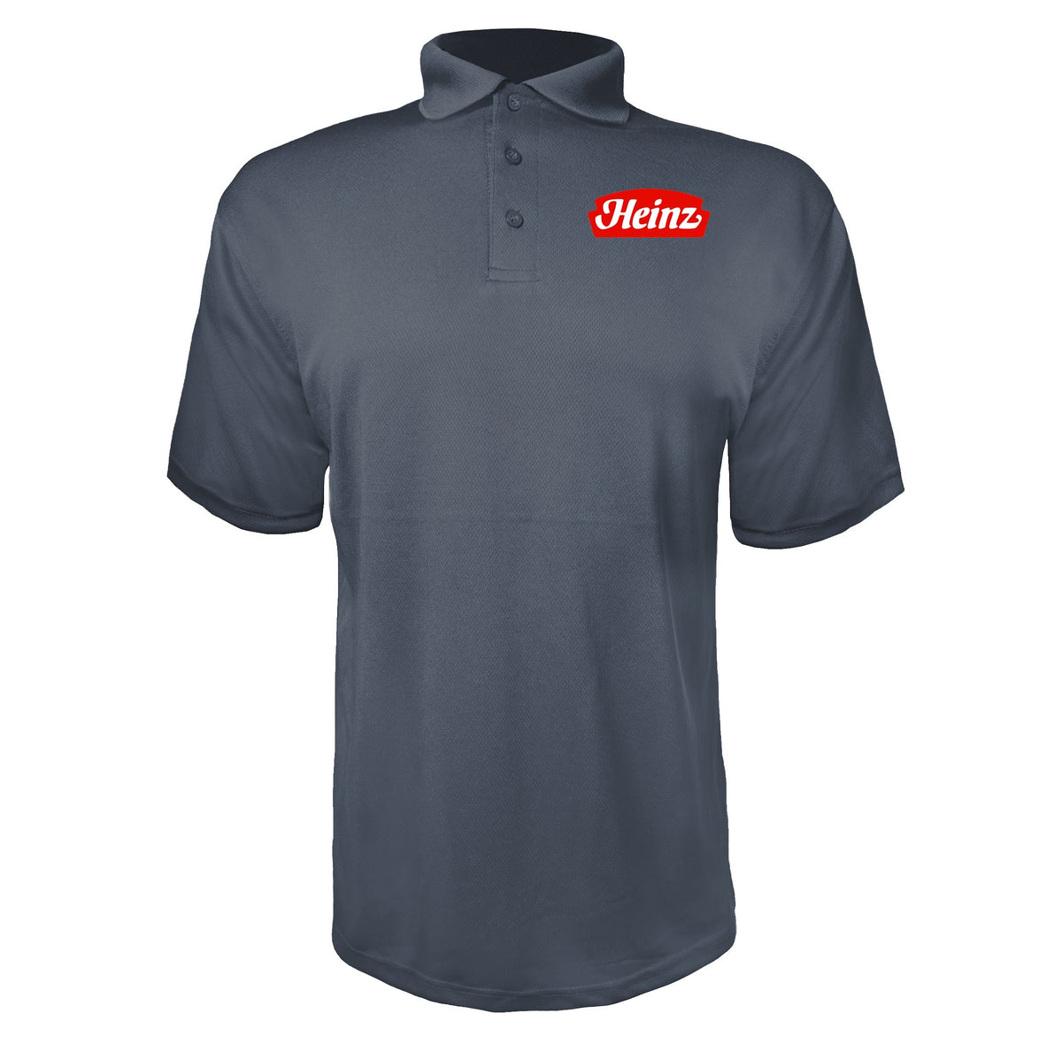Heinz men's polyester polo in Charcoal