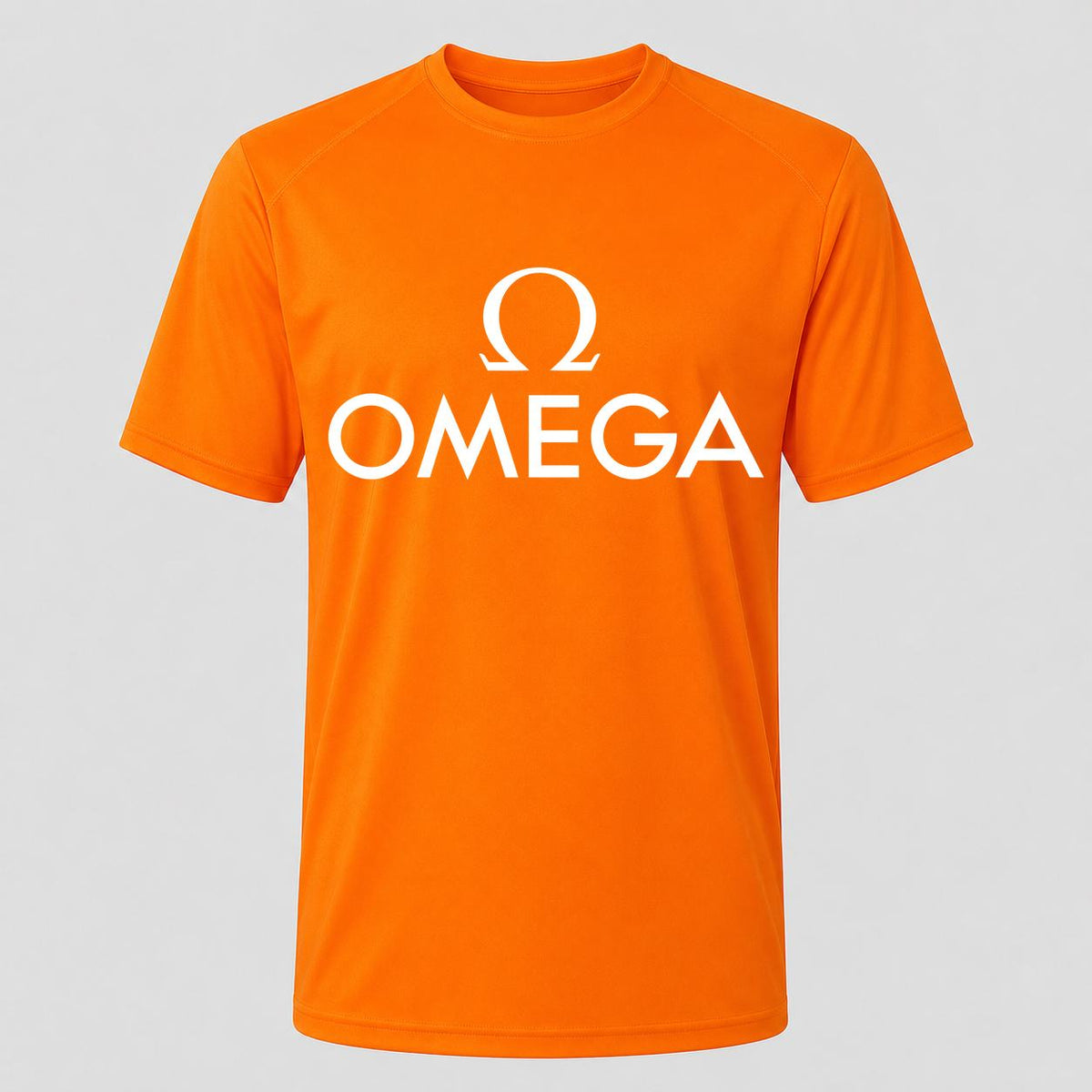 Men's Omega White Performance T-Shirt - Orange