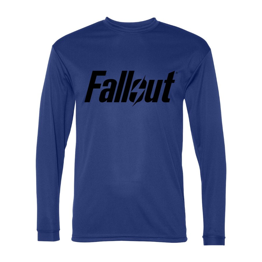 Men's Fallout Black Logo Polyester Long Sleeve T-Shirt - Royal Blue