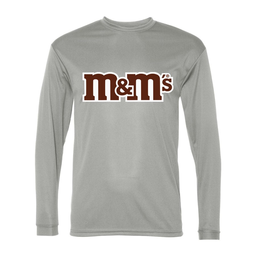 Men's M&M's Polyester Long Sleeve T-Shirt - Silver