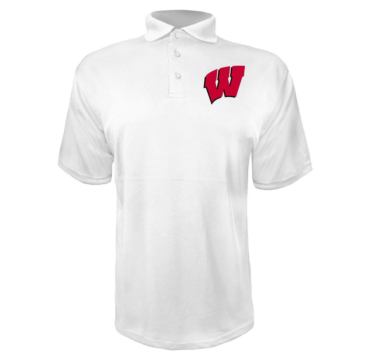 Wisconsin Badgers White polyester polo