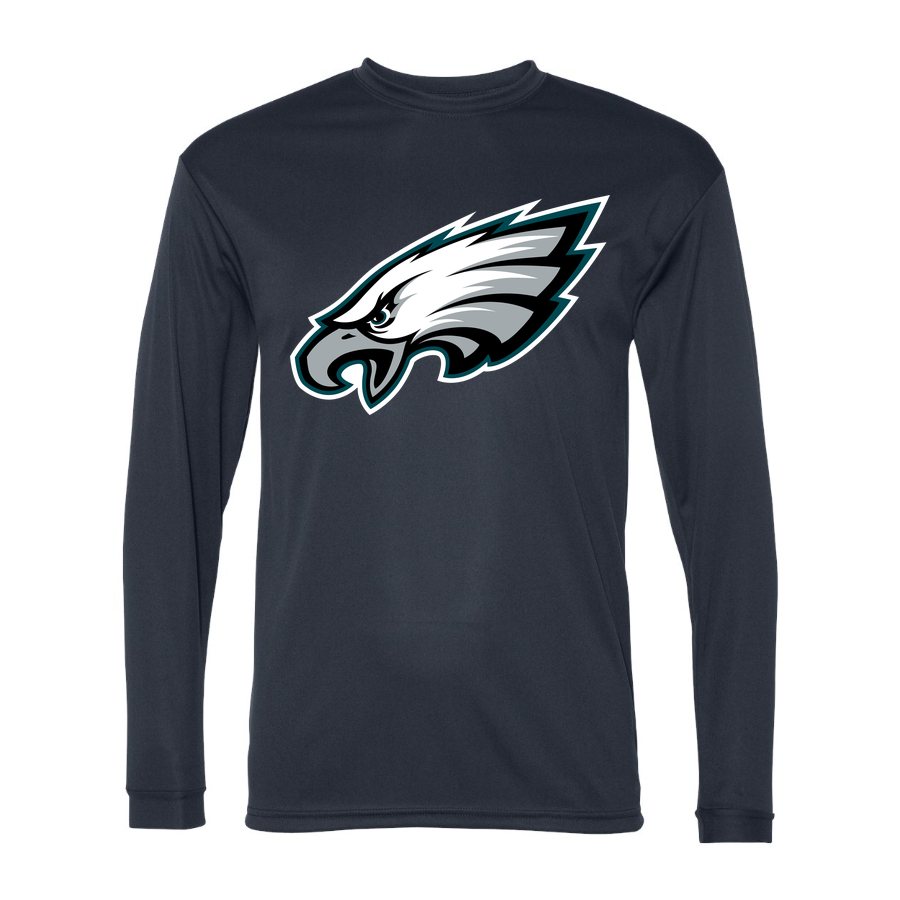 Men's Philadelphia Eagles Polyester Long Sleeve T-Shirt - Navy