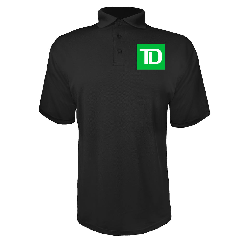 TD Bank men's polyester polo in Black