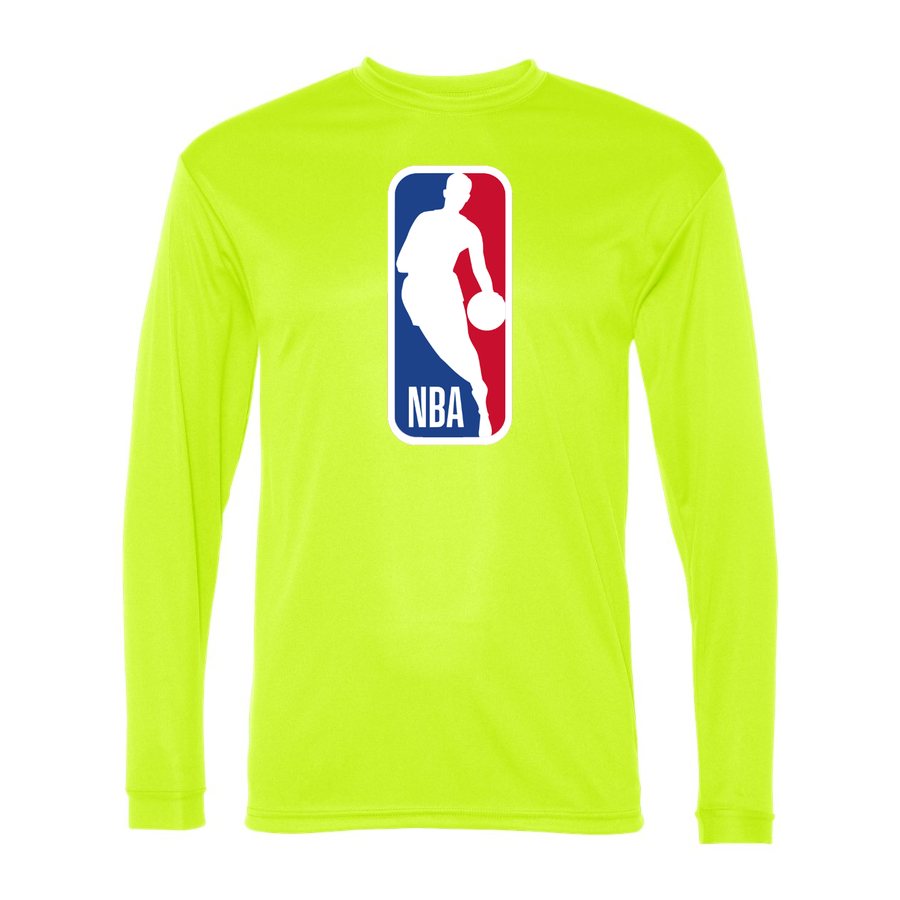 Men's NBA Polyester Long Sleeve T-Shirt - Safety Yellow
