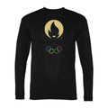 Men's Olympics 2024 Paris Black Polyester Long Sleeve T-Shirt - Black