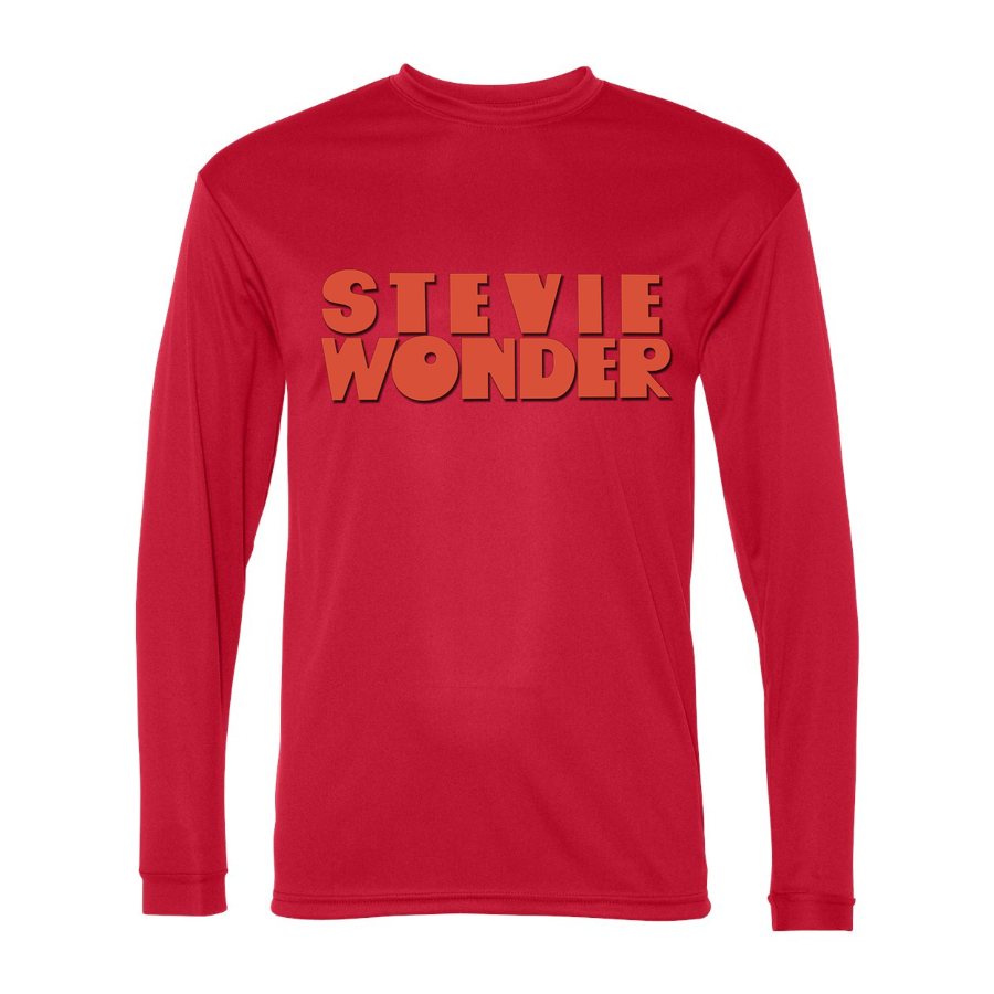 Men's Stevie Wonder Polyester Long Sleeve T-Shirt - Red