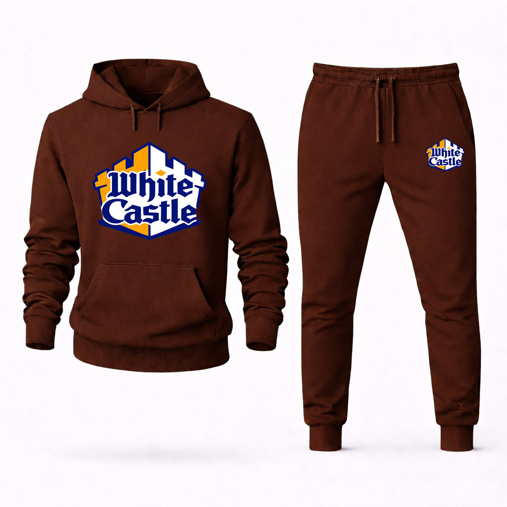 White Castle Hoodie and Joggers Set - Brown
