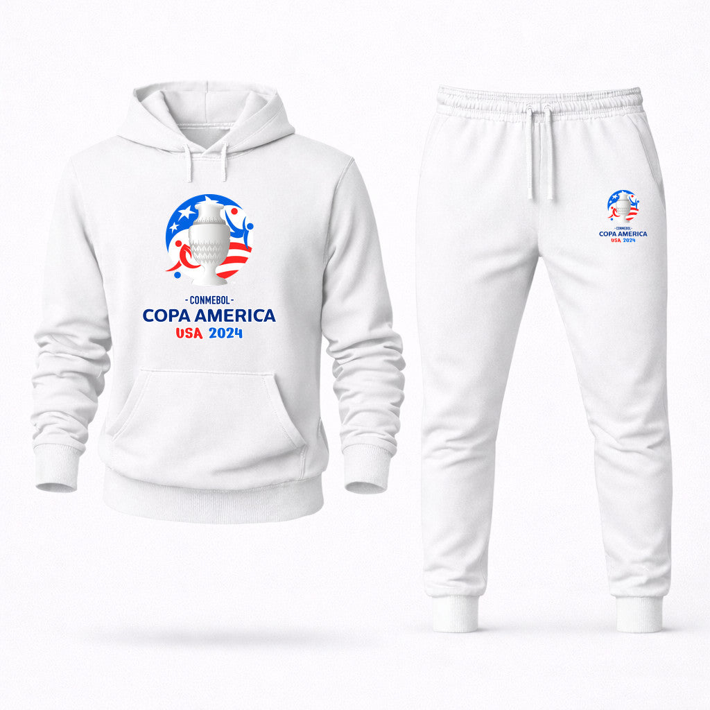 Copa América 2024 Hoodie and Joggers Set - White