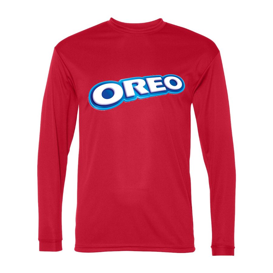 Men's Oreo food Polyester Long Sleeve T-Shirt - Red