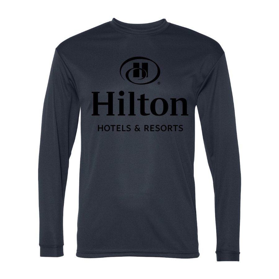 Men's Hilton Polyester Long Sleeve T-Shirt - Navy