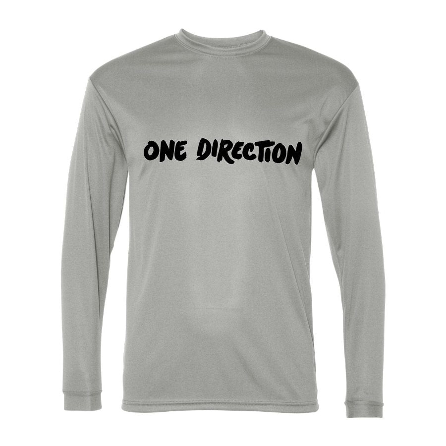 Men's One Direction Polyester Long Sleeve T-Shirt - Silver