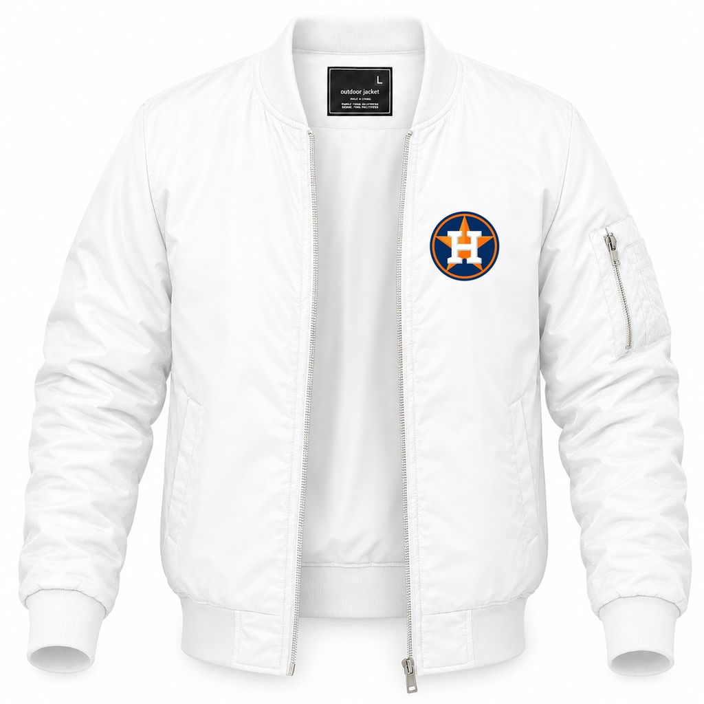 Men's Houston Astros Lightweight Bomber Jacket - White