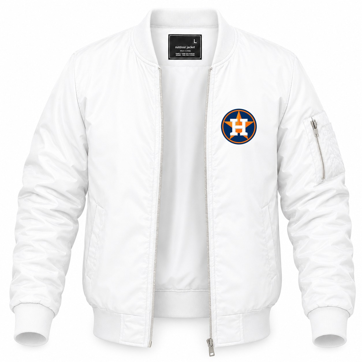 Men's Houston Astros Lightweight Bomber Jacket - White