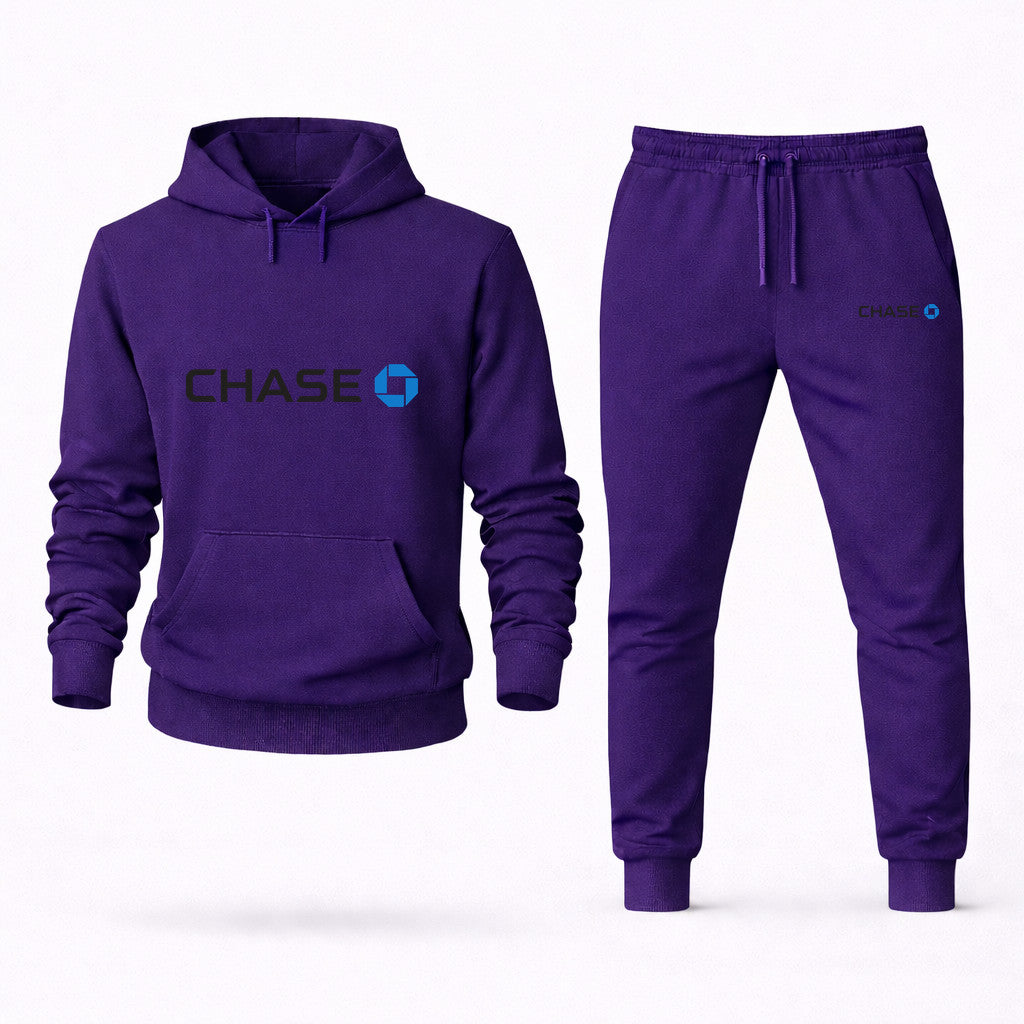 Chase Black Hoodie and Joggers Set - Purple