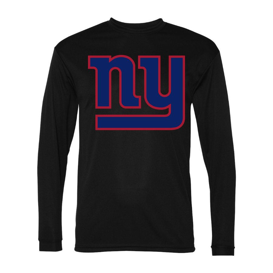 Men's New York Giants Polyester Long Sleeve T-Shirt - Black