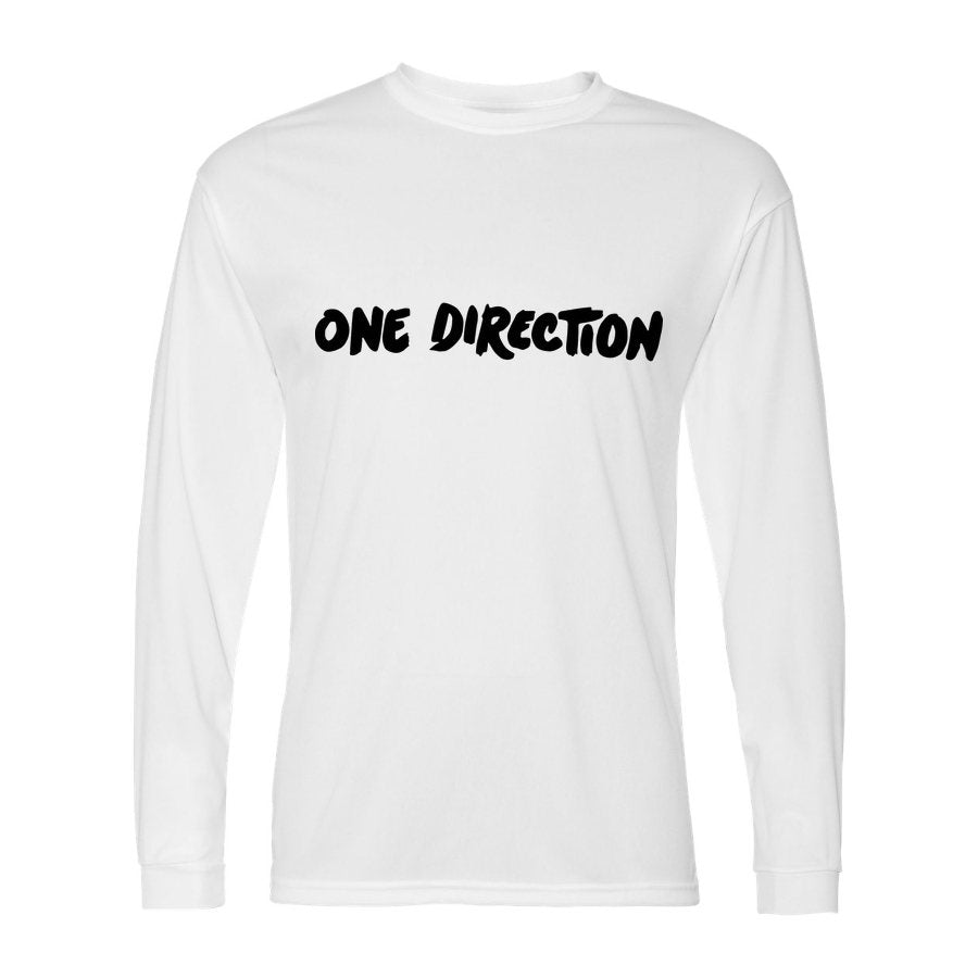 Men's One Direction Polyester Long Sleeve T-Shirt - White